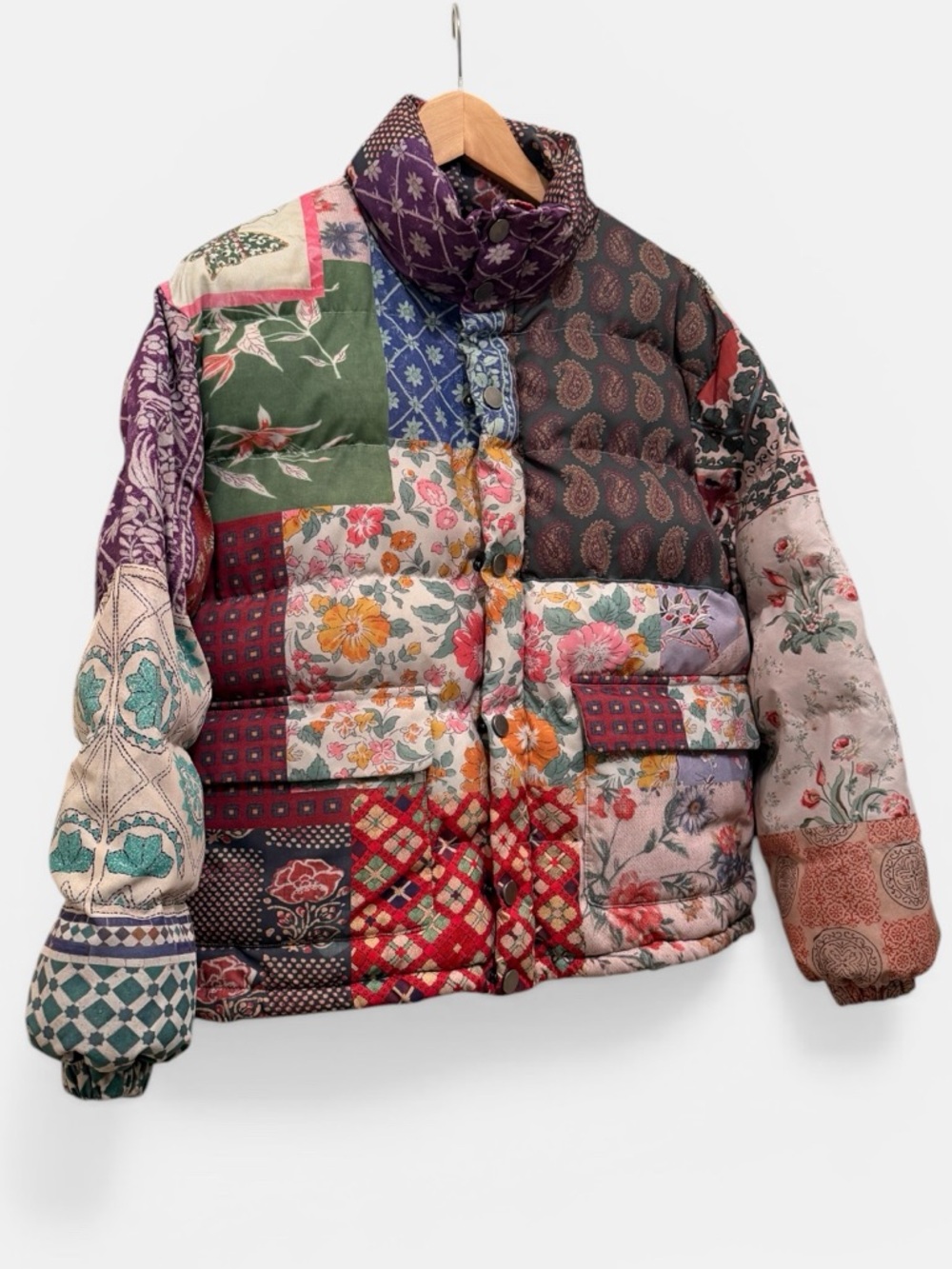 Found by Free People Mixed Print Garden Puffer Women’s XS - Picture 5 of 15